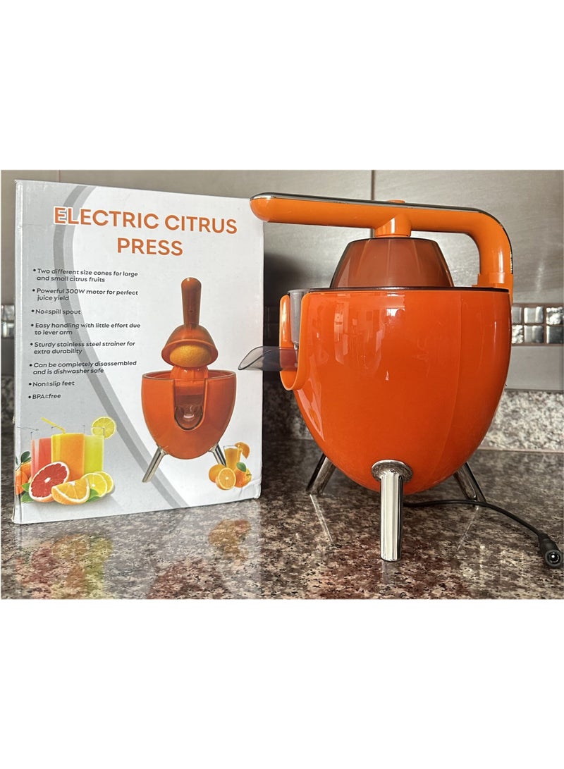 DubaiGallery Heavy Duty Electric Citrus Juicer 300W With Two Size Reamer Cones Stainless Steel Filter No-Drip Spout Easy To Clean Parts BPA-Free Construction For Home Kitchen - Image 4